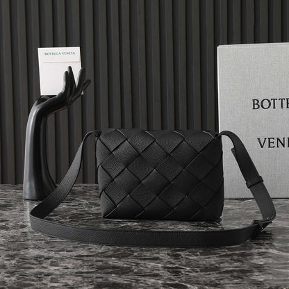 BOTTEGA VENETA 25S DIAGO 22 IN BLACK CALFSKIN SILVER HARDWARE