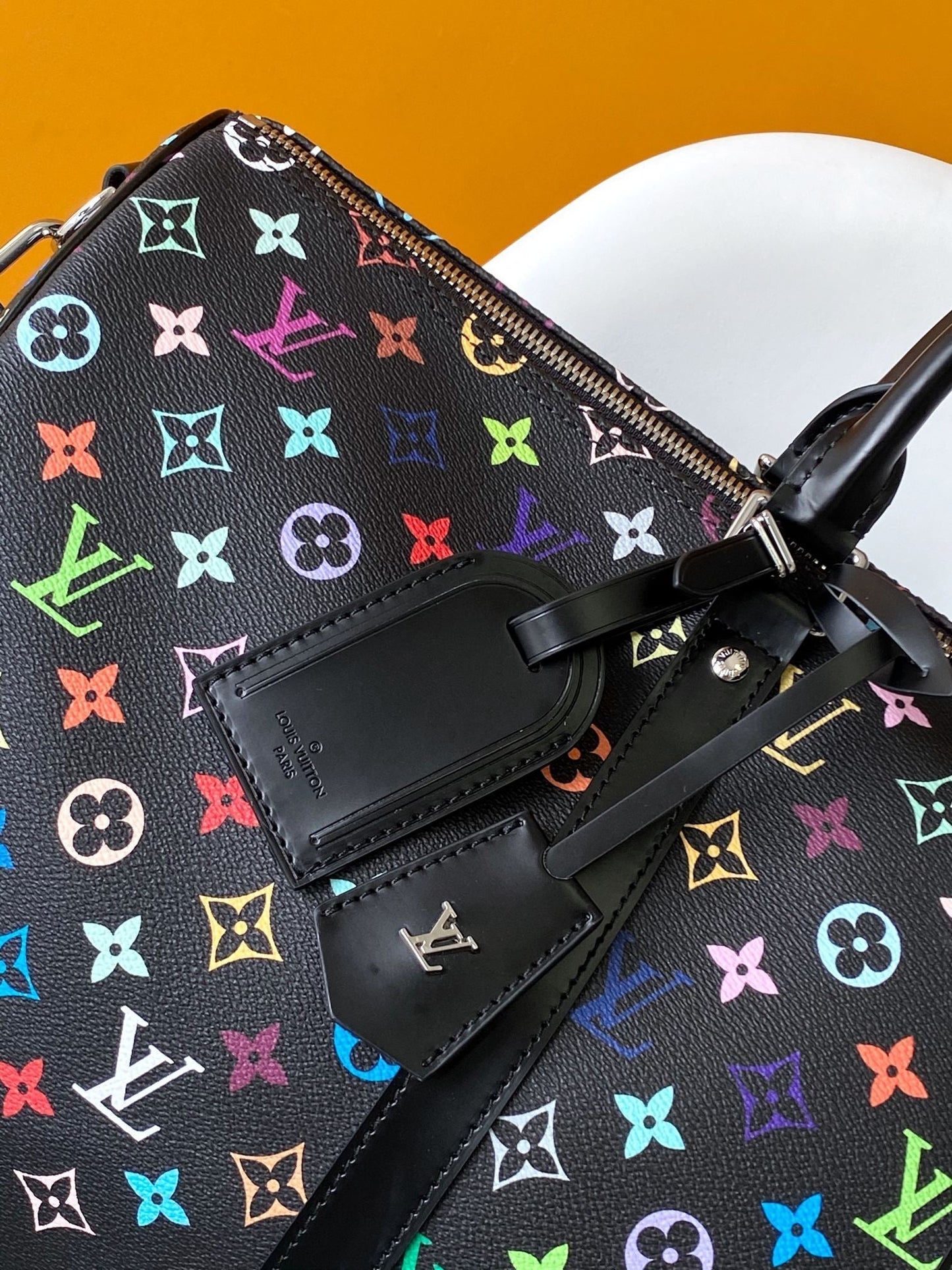 KEEPALL BANDOULIÈRE 50 BAG IN MULTICOLORED MONOGRAM COATED CANVAS