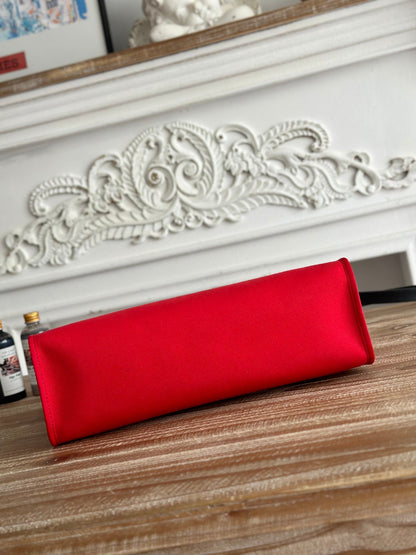 ZIP CABINE 31 BAG IN CLASSIC RED CANVAS AND BLACK CALFSKIN