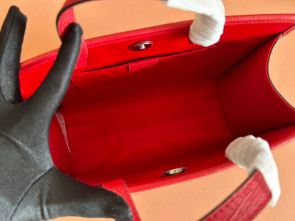 CHILDREN'S PRINTED CAT TOTE BAG 28.5 IN BEIGE AND DARK BROWN GG CANVAS RED TRIM