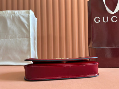 LARGE BLONDIE SHOULDER BAG 29.5 IN RED PATENT CALFSKIN