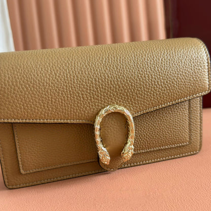 GUCCI 25S DIONYSUS WALLET ON CHAIN 20 IN BROWN CALFSKIN