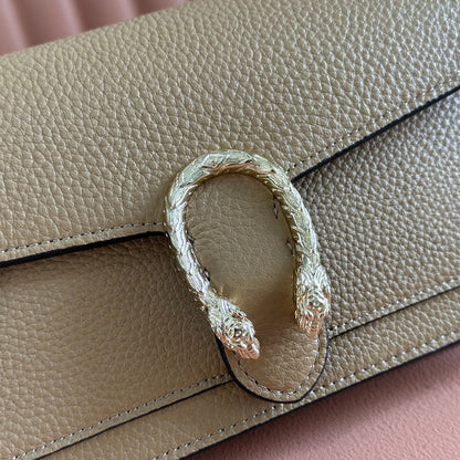 GUCCI 25S DIONYSUS WALLET ON CHAIN 20 IN BROWN CALFSKIN