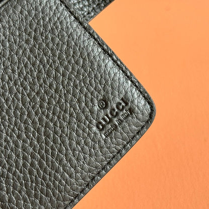 GG 25S MARMONT WALLET 13 IN BLACK CALFSKIN GOLD HARDWARE