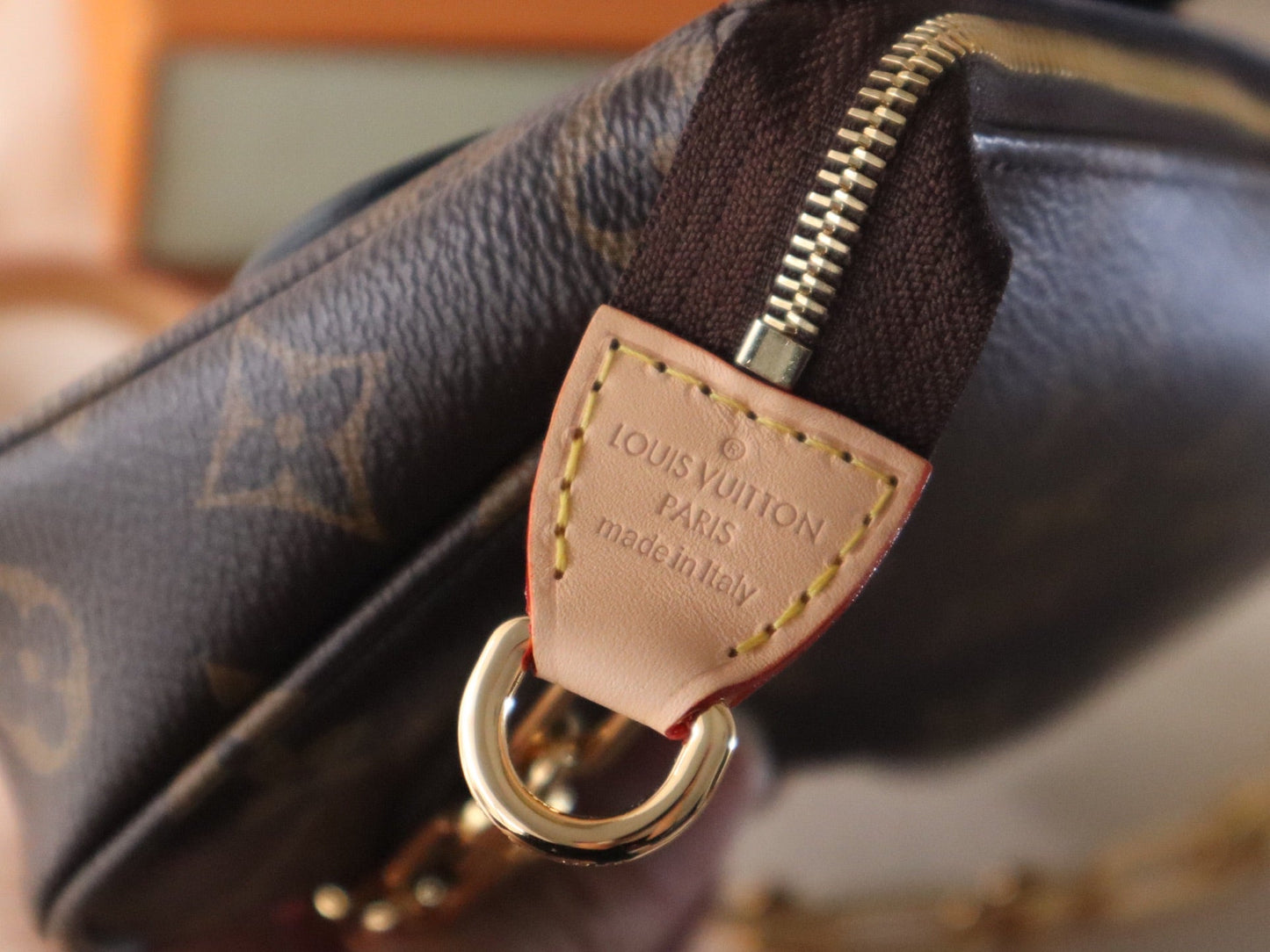 PANDA POCHETTE BAG 22 IN BROWN MONOGRAM COATED CANVAS