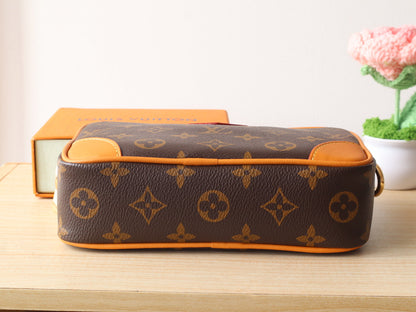 TROCADERO BAG 20 IN BROWN MIX ORANGE MONOGRAM ECLIPSE CANVAS