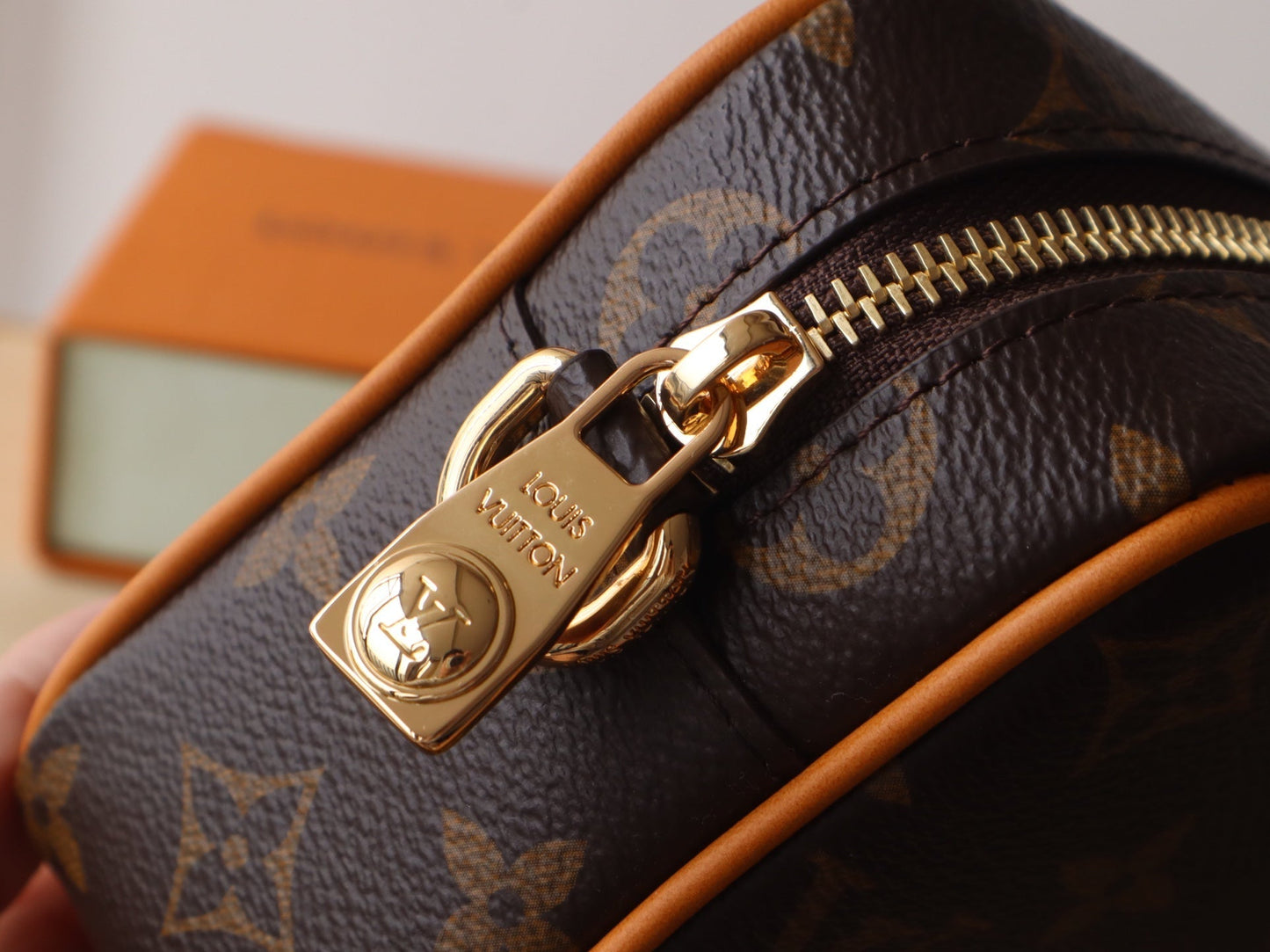 TROCADERO BAG 20 IN BROWN MIX ORANGE MONOGRAM ECLIPSE CANVAS