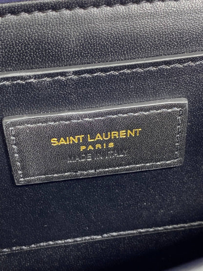 SOLFERINO SMALL SATCHEL 23 IN INDIGO BLUE CALFSKIN GOLD HARDWARE