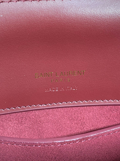 LE 37 SMALL BUCKET BAG 20 IN BURGUNDY RED CALFSKIN GOLD HARDWARE