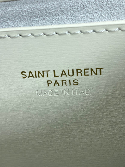 VOLTAIRE TOP HANDLE IN BOX 21 IN WHITE CALFSKIN GOLD HARDWARE