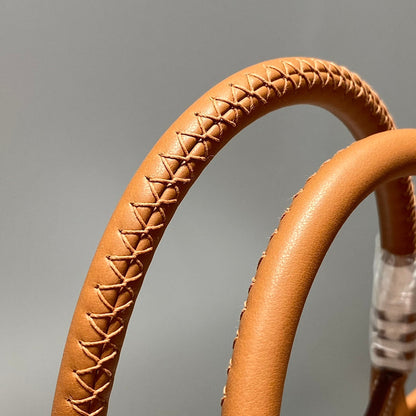 STEEPLE 28 BAG IN OFF-WHITE MIX RED CANVAS AND BROWN CALFSKIN