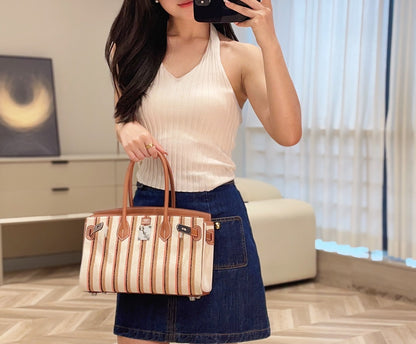 BIRKIN SHOULDER 29 IN GOLD CALFSKIN ÉCRU/BEIGE/FAUVE/ROSE POP/NOIR EMBROIDERY CANVAS