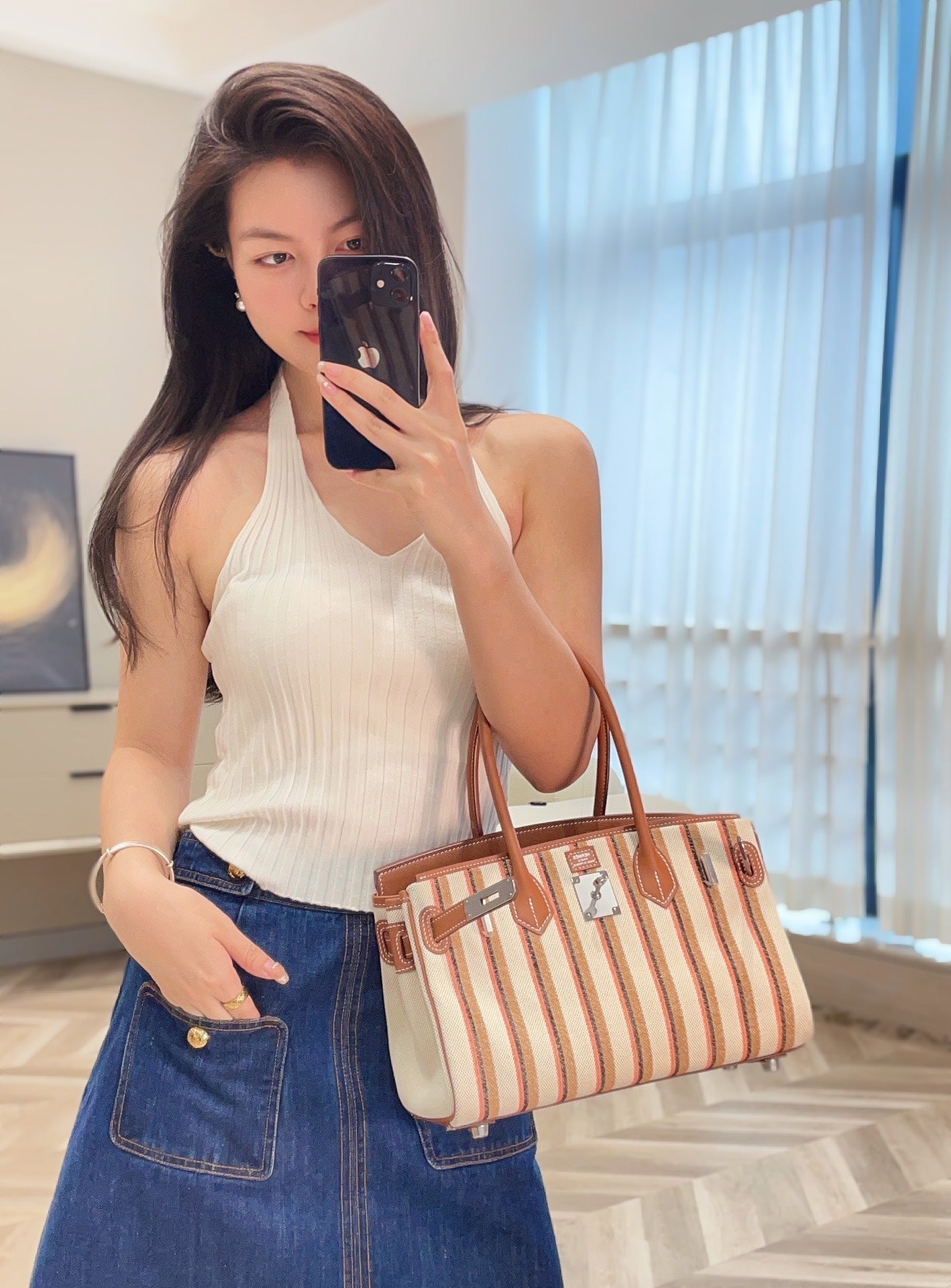 BIRKIN SHOULDER 29 IN GOLD CALFSKIN ÉCRU/BEIGE/FAUVE/ROSE POP/NOIR EMBROIDERY CANVAS