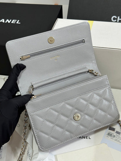 STRASS WOC ENTRUPY BAG 19 IN SPANISH GREY CALFSKIN GOLD HARDWARE