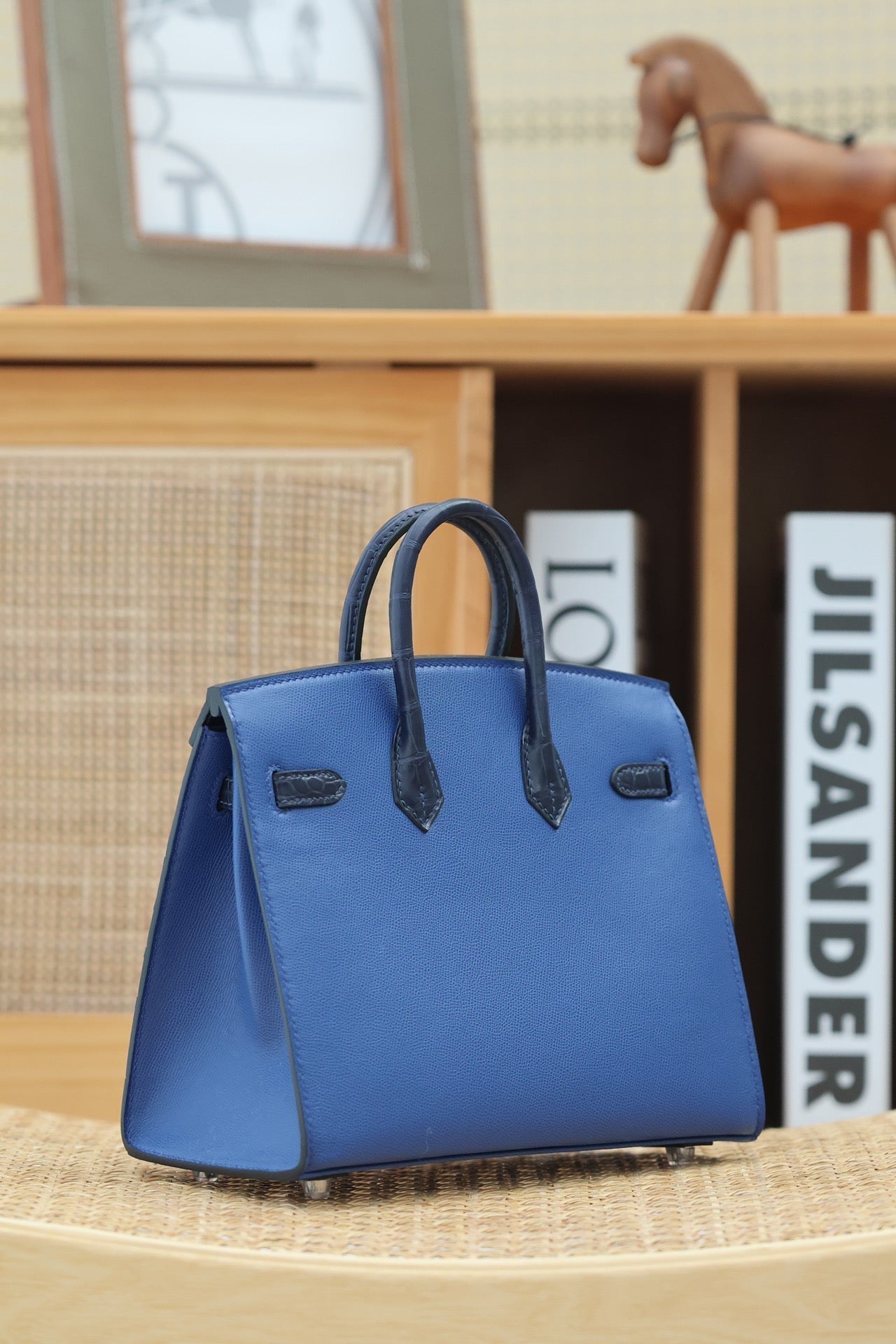 BIRKIN FAUBOURG TOUCH 20 IN NAVY MIX CLASSIC BLUE CALFSKIN WITH SILVER HARDWARE (MADE-TO-ODER)