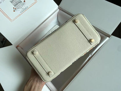 BIRKIN 25 BAG IN WHITE CREAM CALFSKIN WITH COLORFUL STICKER (MADE-TO-ODER)