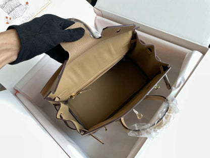 BIRKIN 25 BAG IN PEANUT BROWN CALFSKIN WITH COLORFUL STICKER (MADE-TO-ODER)