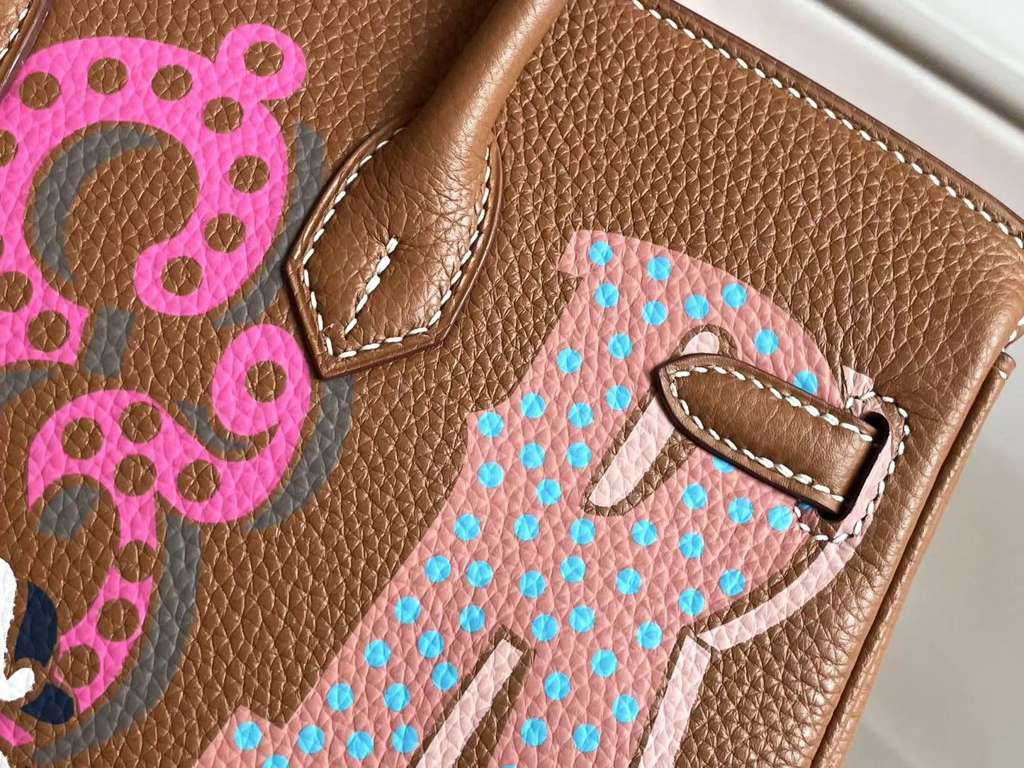 BIRKIN 25 BAG IN CHOCOLATE BROWN CALFSKIN WITH COLORFUL STICKER (MADE-TO-ODER)