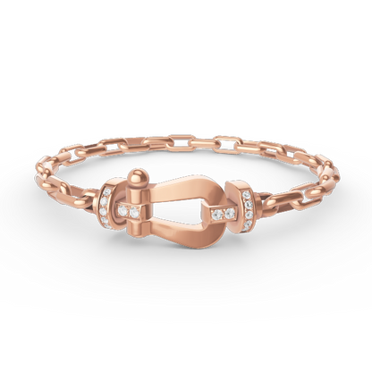 [AURORA]FORCE LARGE HORSESHOE CLASP  METAL BRACELET