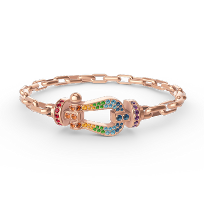[AURORA]FORCE LARGE HORSESHOE CLASP  METAL BRACELET