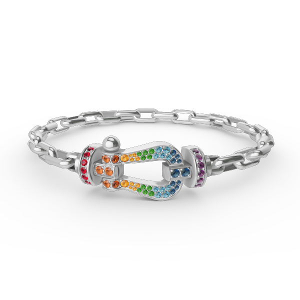 [AURORA]FORCE LARGE HORSESHOE CLASP  METAL BRACELET