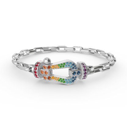 [AURORA]FORCE LARGE HORSESHOE CLASP  METAL BRACELET
