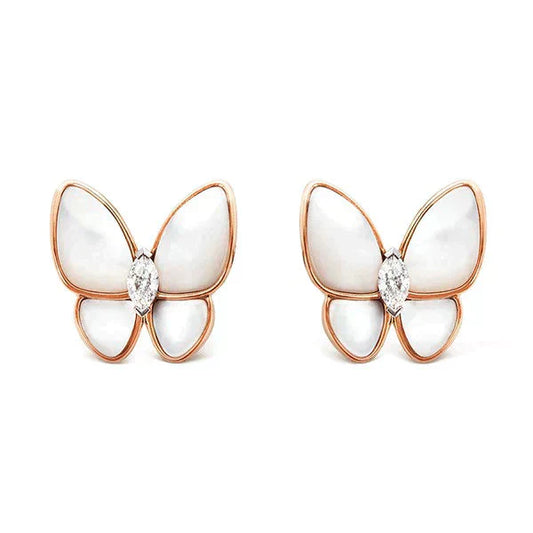 [AURORA]BUTTERFLY MOP DIAMOND EARRINGS