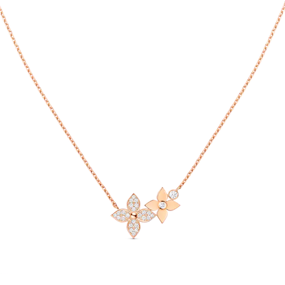 [AURORA]STAR BLOSSOM NECKLACE PINK GOLD DIAMONDS