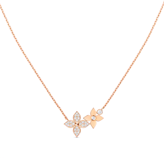 [AURORA]STAR BLOSSOM NECKLACE PINK GOLD DIAMONDS