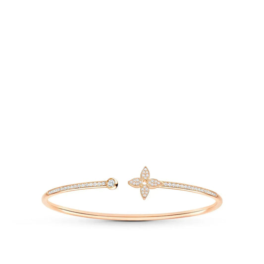 [AURORA]IDYLLE PINK GOLD OPEN BRACELET DIAMOND PAVED