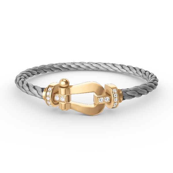 [AURORA]FORCE LARGE HORSESHOE HALF DIAMOND BRACELET GOLD