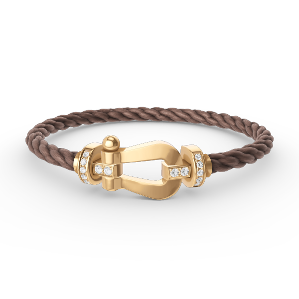 [AURORA]FORCE LARGE HORSESHOE HALF DIAMOND BRACELET GOLD