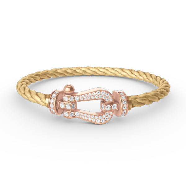 [AURORA]FORCE LARGE HORSESHOE FULL DIAMOND BRACELET ROSE GOLD