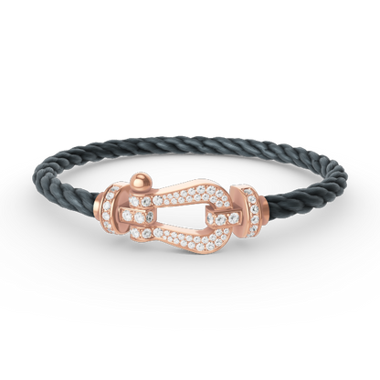 [AURORA]FORCE LARGE HORSESHOE FULL DIAMOND BRACELET ROSE GOLD