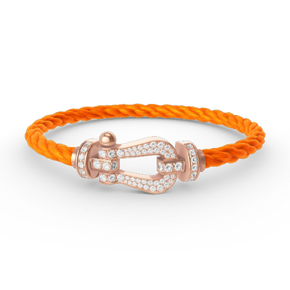 [AURORA]FORCE LARGE HORSESHOE FULL DIAMOND BRACELET ROSE GOLD