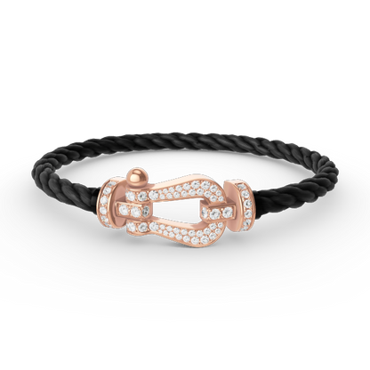 [AURORA]FORCE LARGE HORSESHOE FULL DIAMOND BRACELET ROSE GOLD