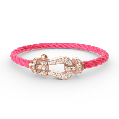 [AURORA]FORCE LARGE HORSESHOE FULL DIAMOND BRACELET ROSE GOLD