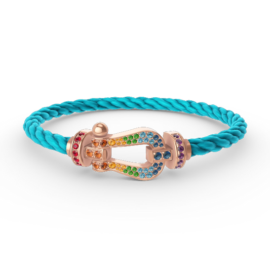 [AURORA]FORCE LARGE HORSESHOE  COLORED DIAMOND BRACELET ROSE GOLD