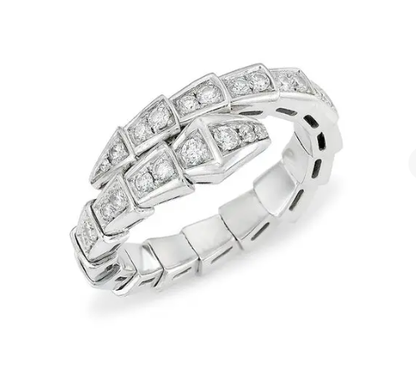 [AURORA]SERPENTI RING SILVER DIAMOND PAVED 4MM