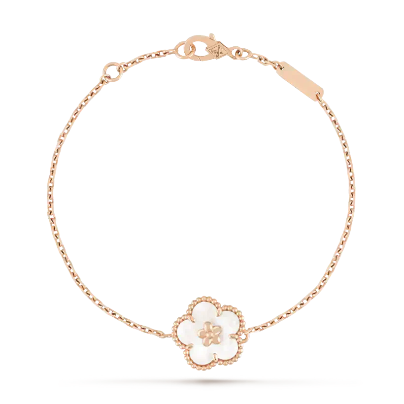 [AURORA]LUCKY WHITE MOP PLUM BLOSSOM  BRACELET