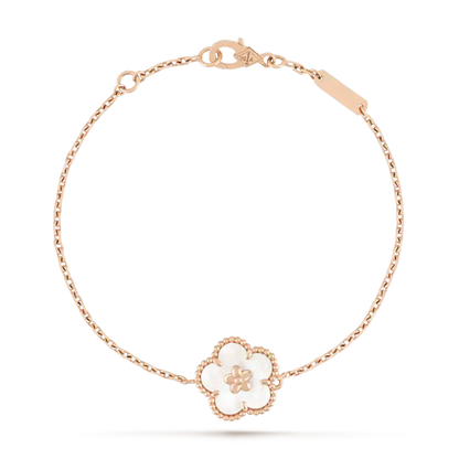 [AURORA]LUCKY WHITE MOP PLUM BLOSSOM  BRACELET