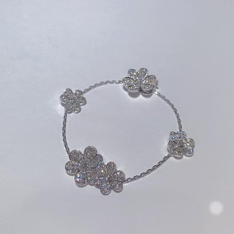 [AURORA]FRIVOLE SILVER 5 FLOWERS BRACELET