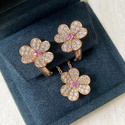 [AURORA]FRIVOLE ROSE GOLD FLOWER DIAMOND NECKLACE