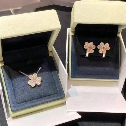 [AURORA]FRIVOLE ROSE GOLD FLOWER DIAMOND NECKLACE