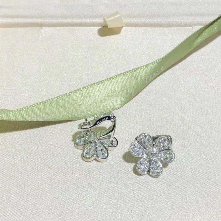 [AURORA]FRIVOLE SILVER FLOWER DIAMOND EARRINGS