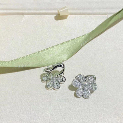 [AURORA]FRIVOLE SILVER FLOWER DIAMOND EARRINGS