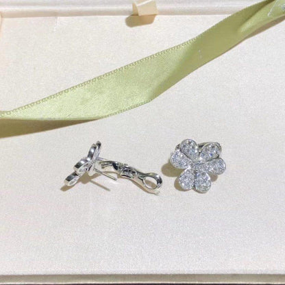 [AURORA]FRIVOLE SILVER FLOWER DIAMOND EARRINGS