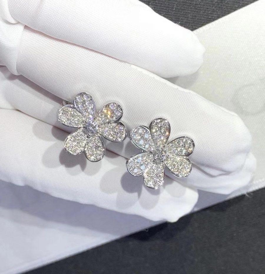[AURORA]FRIVOLE SILVER FLOWER DIAMOND EARRINGS