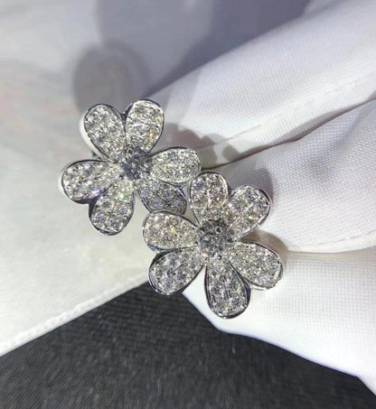 [AURORA]FRIVOLE SILVER FLOWER DIAMOND EARRINGS