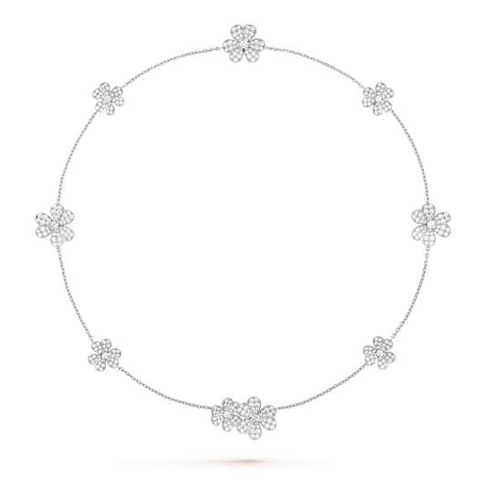 [AURORA]FRIVOLE SILVER 9 FLOWERS NECKLACE